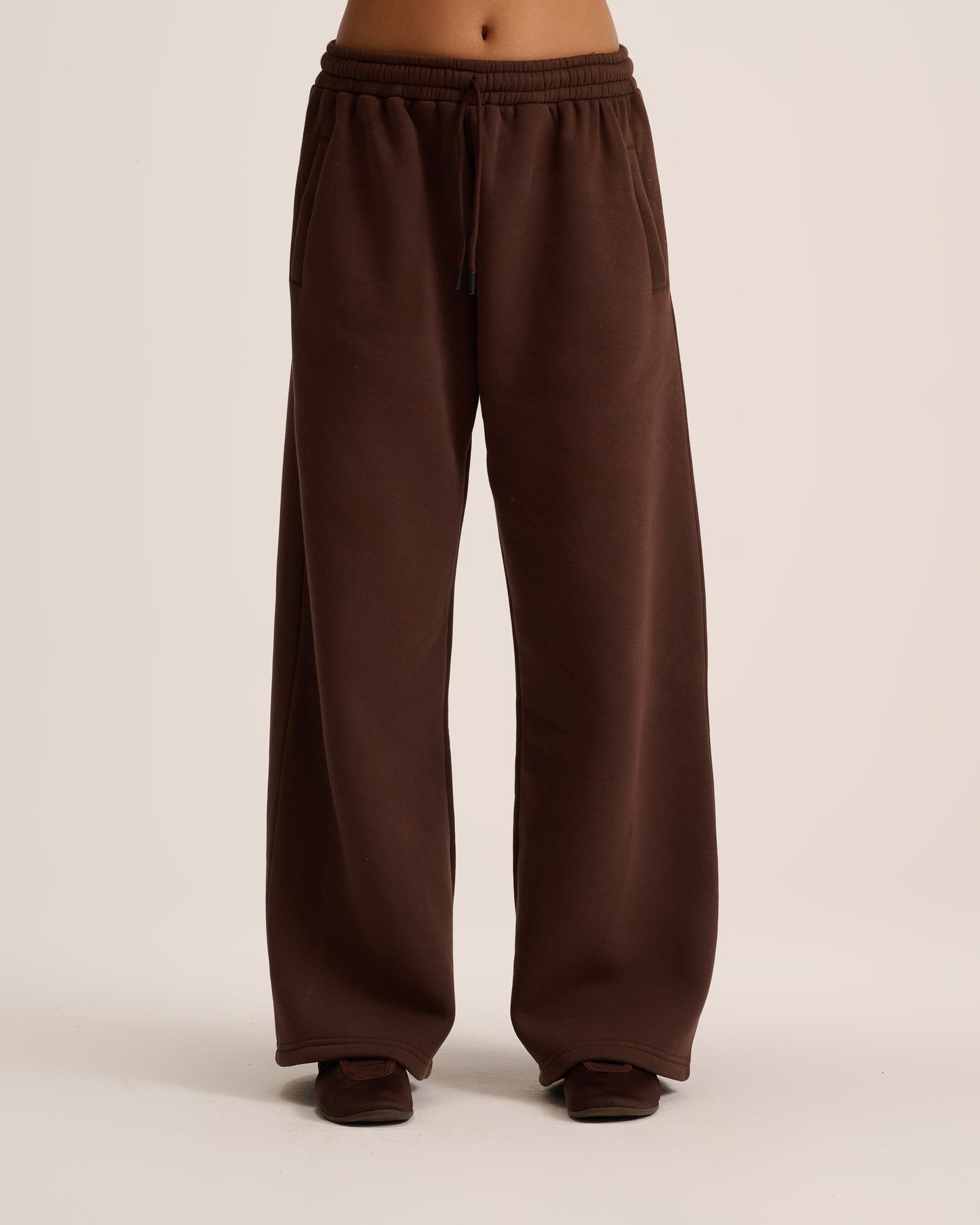 Brown wide leg sweatpant for women