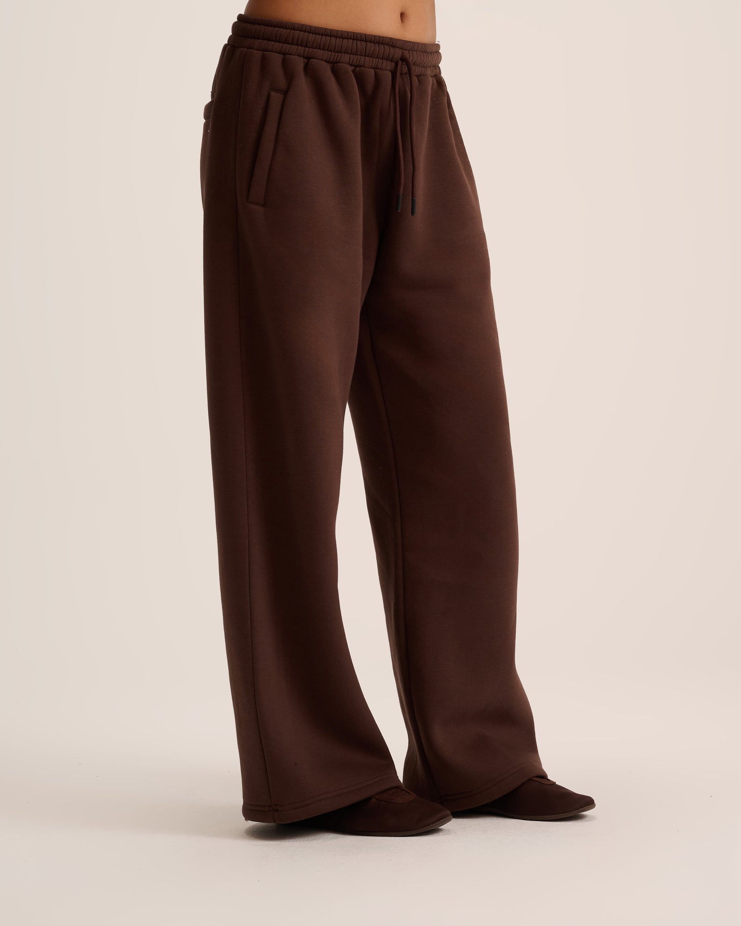 Brown wide leg sweatpant for women