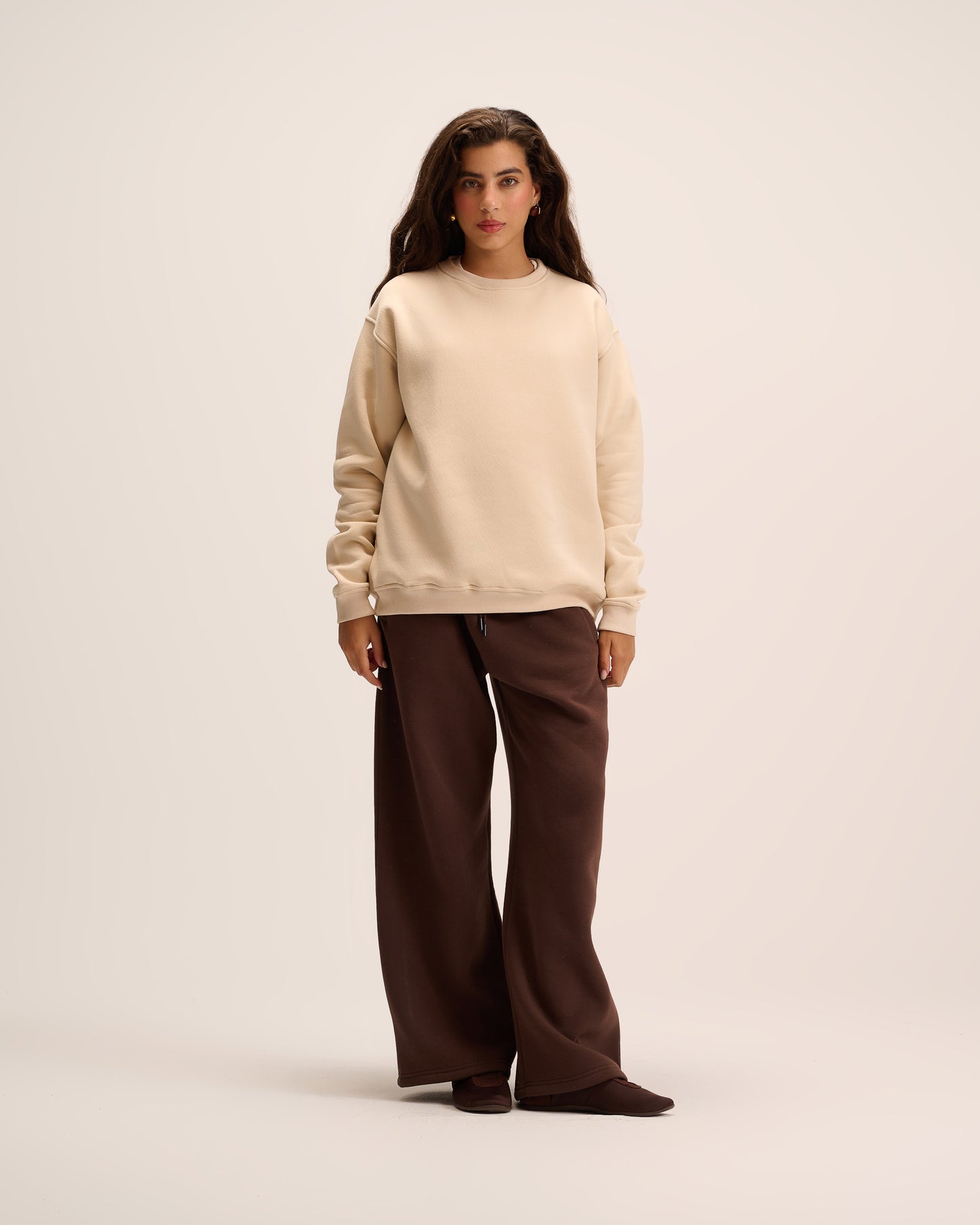 Beige sweatshirt for women