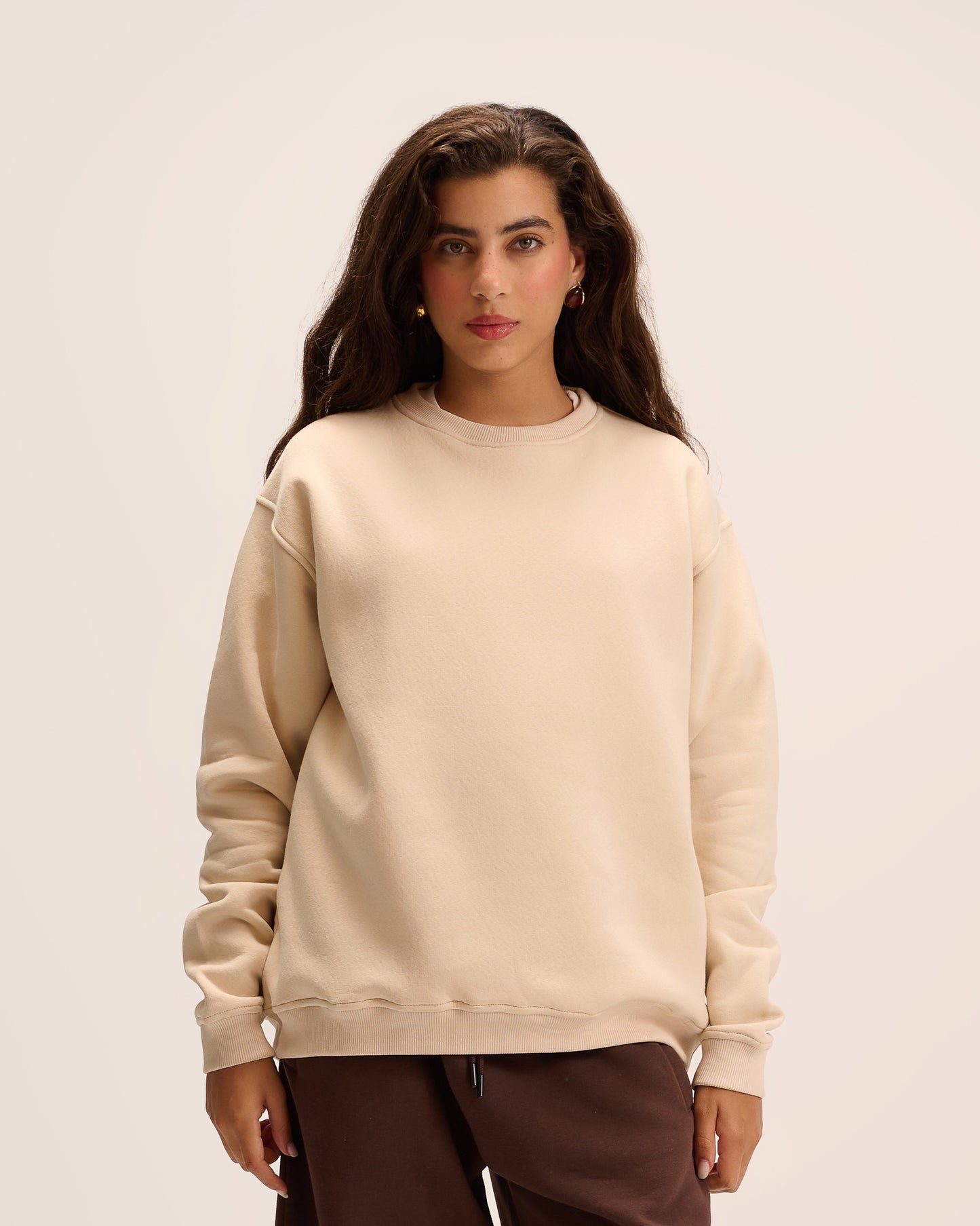 Beige sweatshirt for women