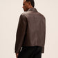 Dark brown leather Jacket for men