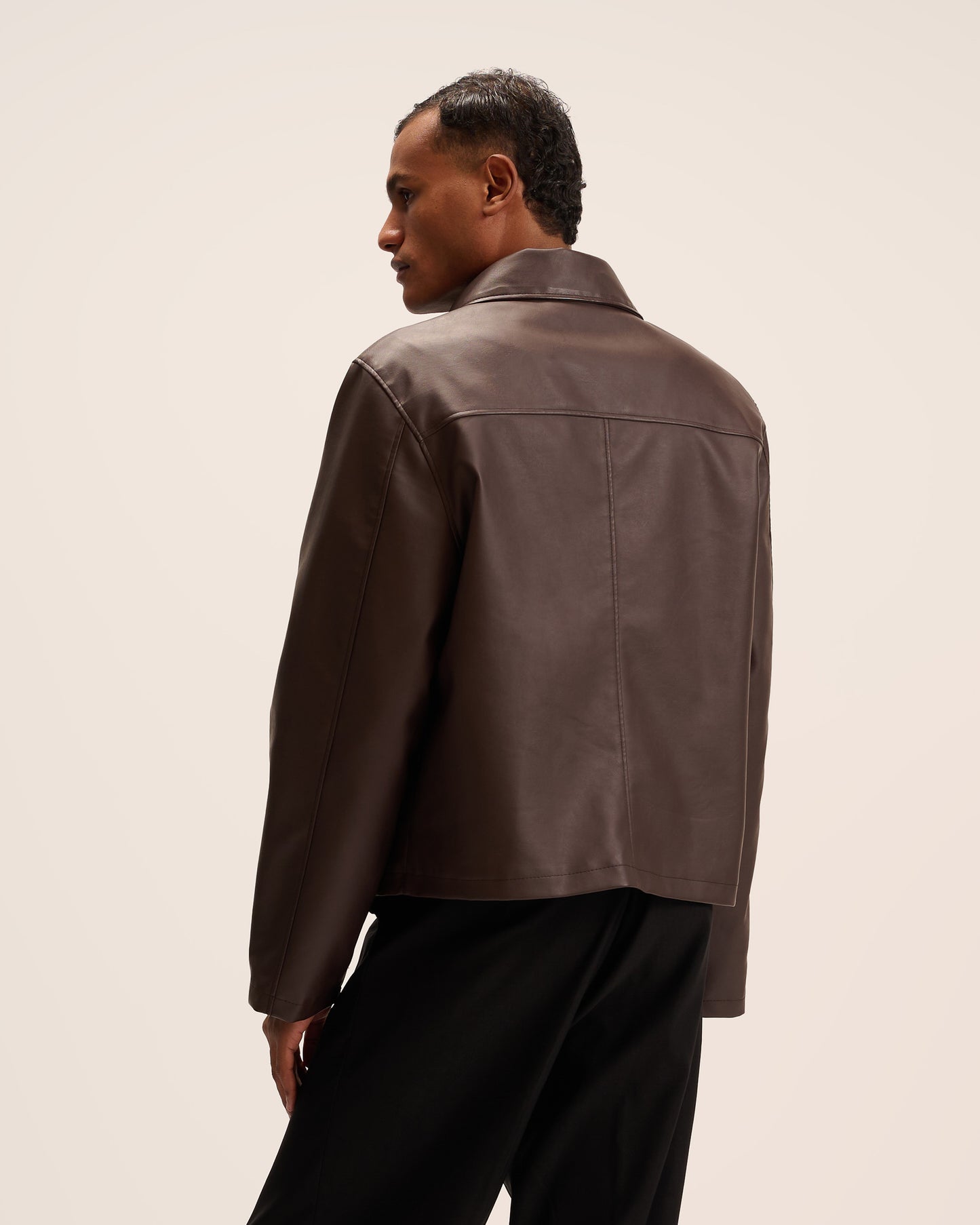 Dark brown leather Jacket for men