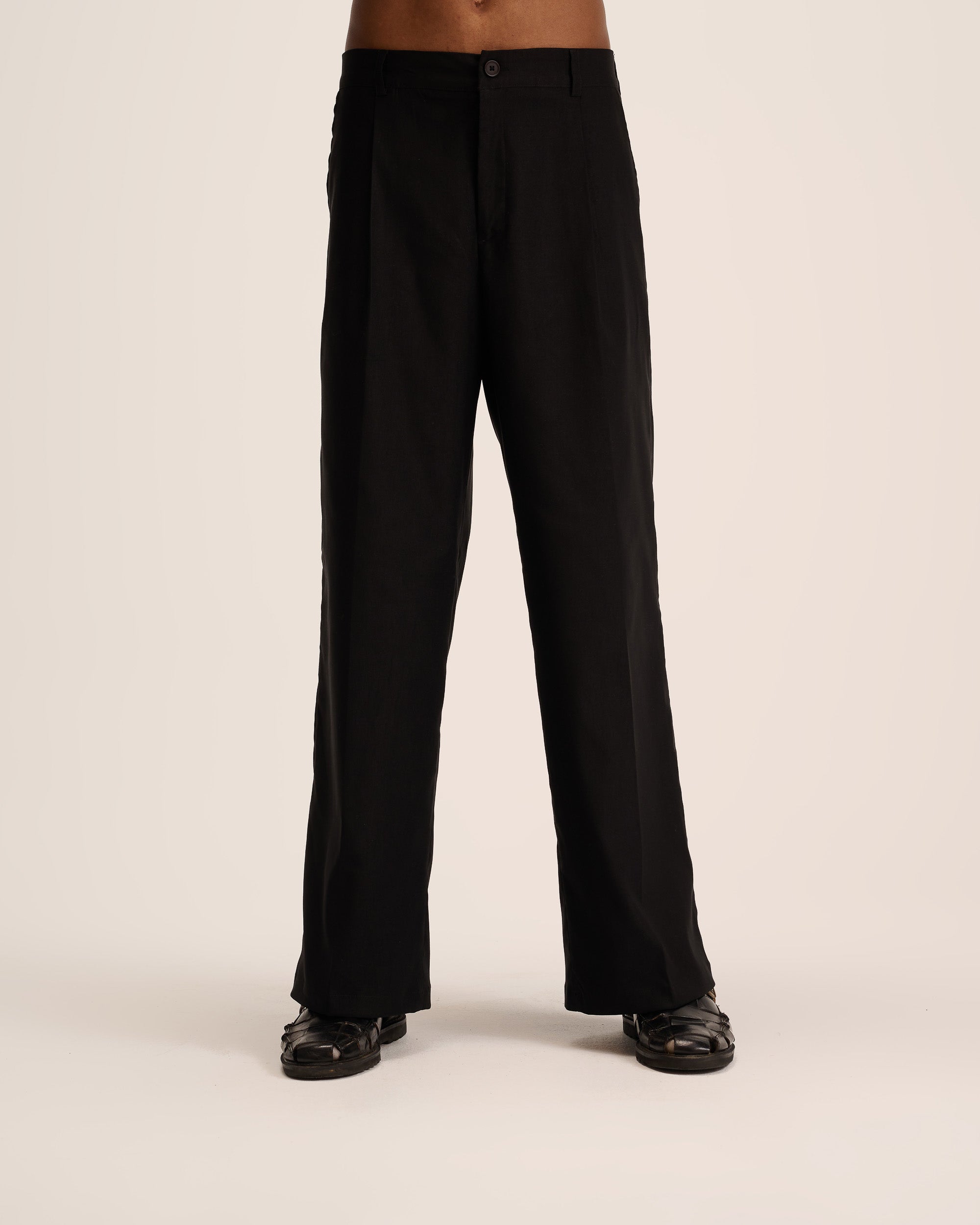 Black Tailored pants Straight leg