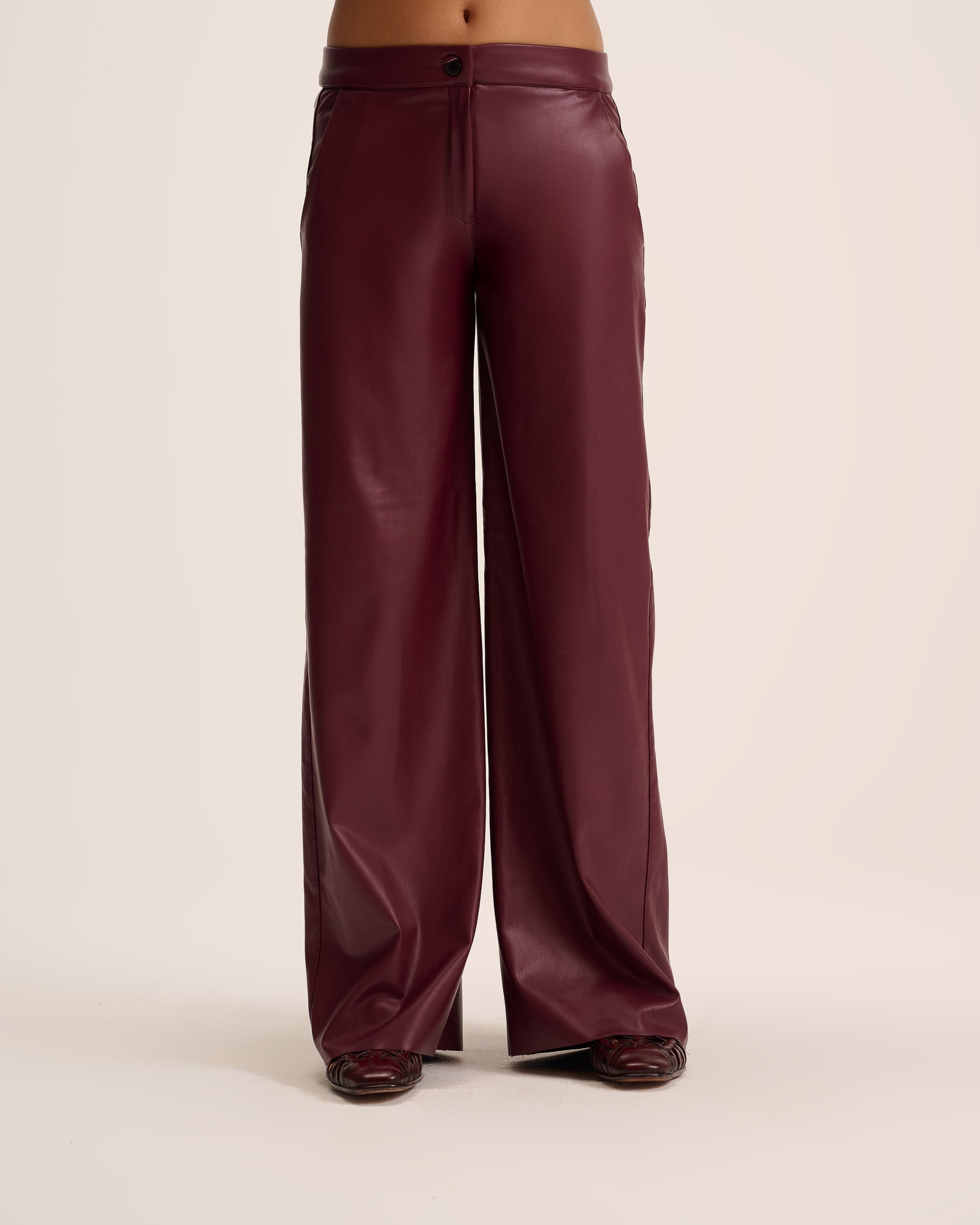 Burgundy Leather Pants