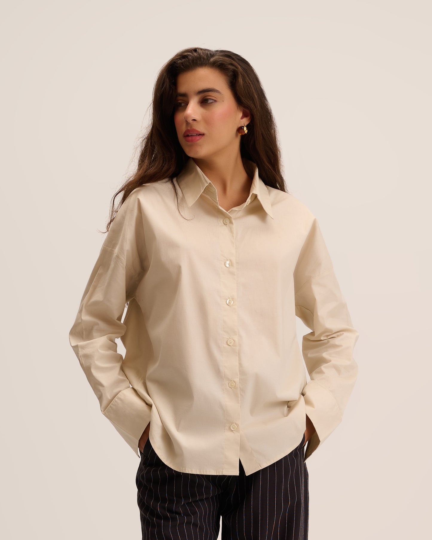 Beige Oversized Shirt