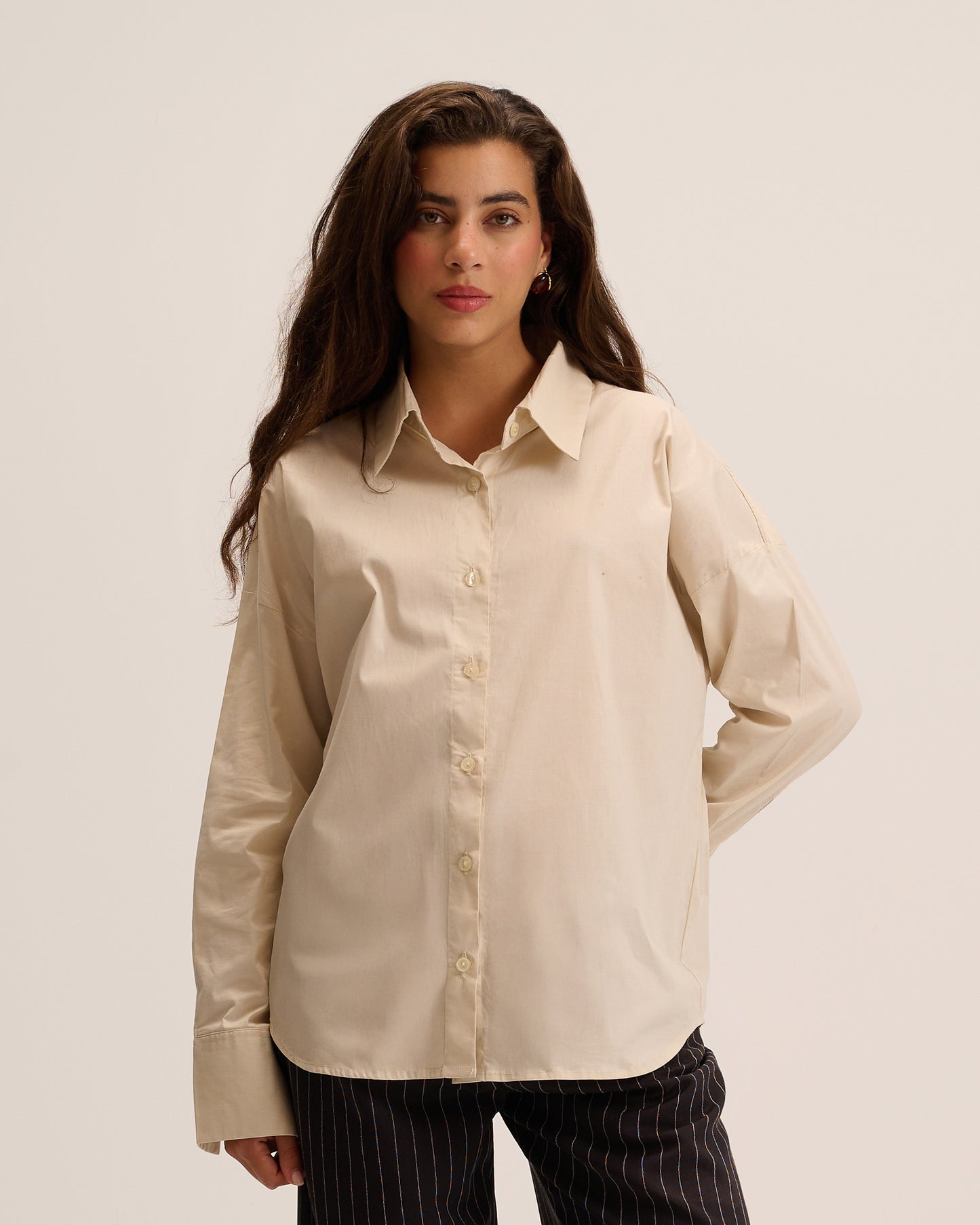 Beige Oversized Shirt