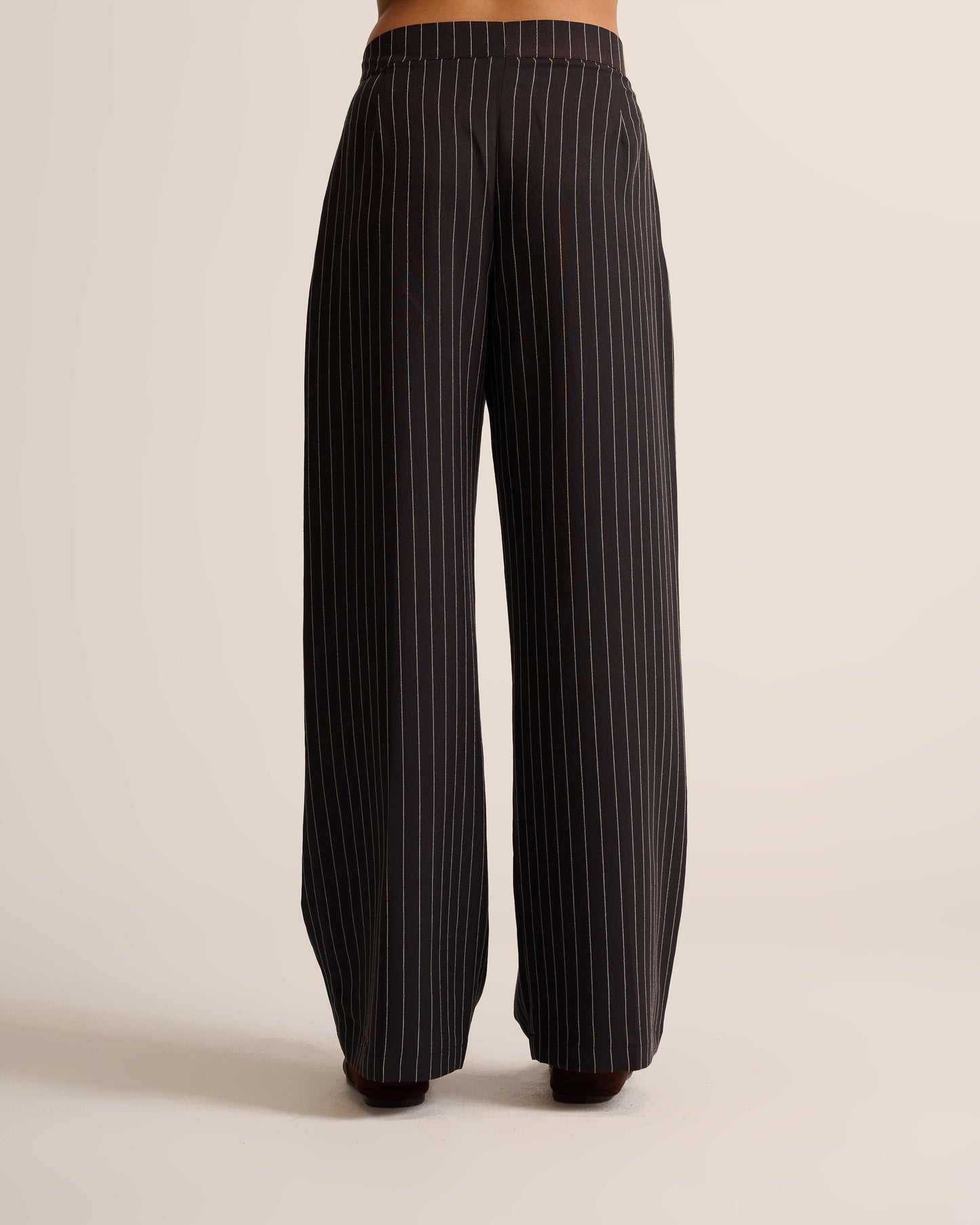 Black wide leg Striped Pants