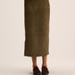 Olive Suede Skirt