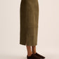 Olive Suede Skirt