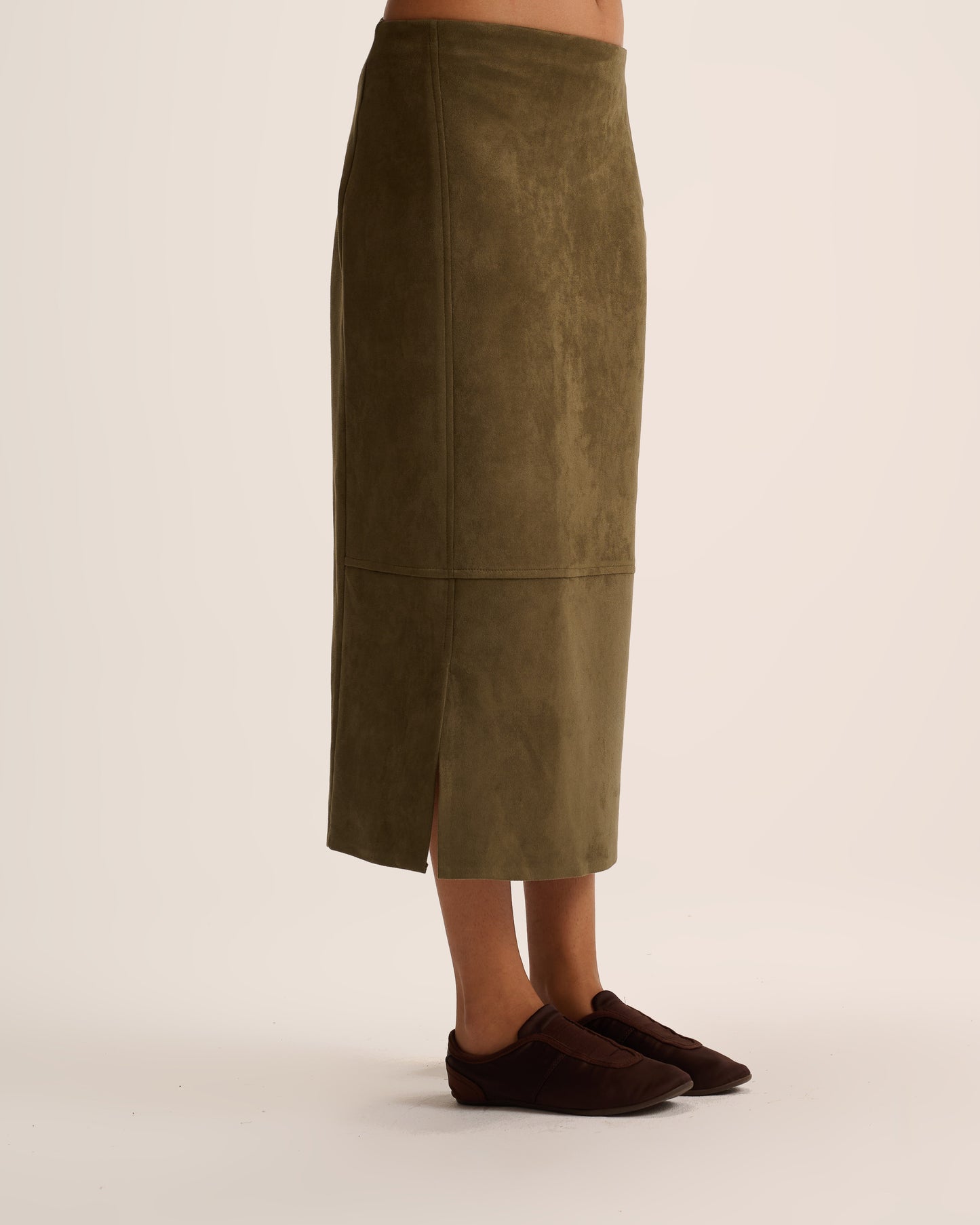 Olive Suede Skirt