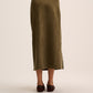 Olive Suede Skirt