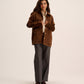 Dark brown Suede Jacket for women