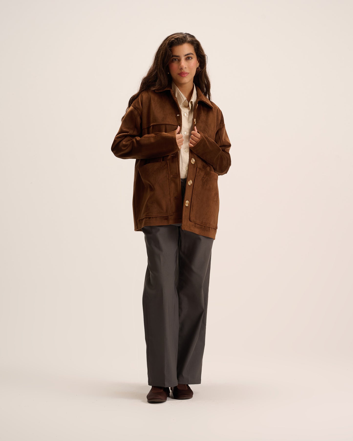 Dark brown Suede Jacket for women