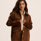 Dark brown Suede Jacket for women