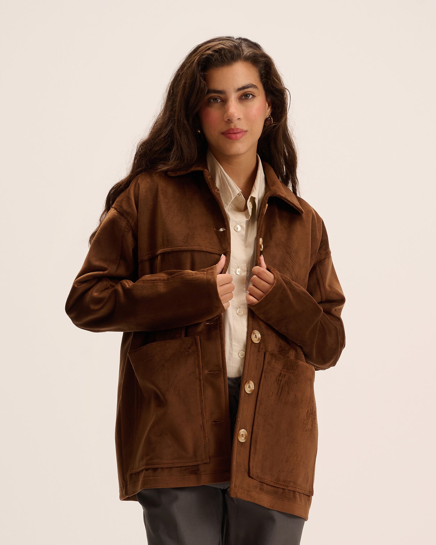 Dark brown Suede Jacket for women