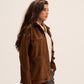 Dark brown Suede Jacket for women
