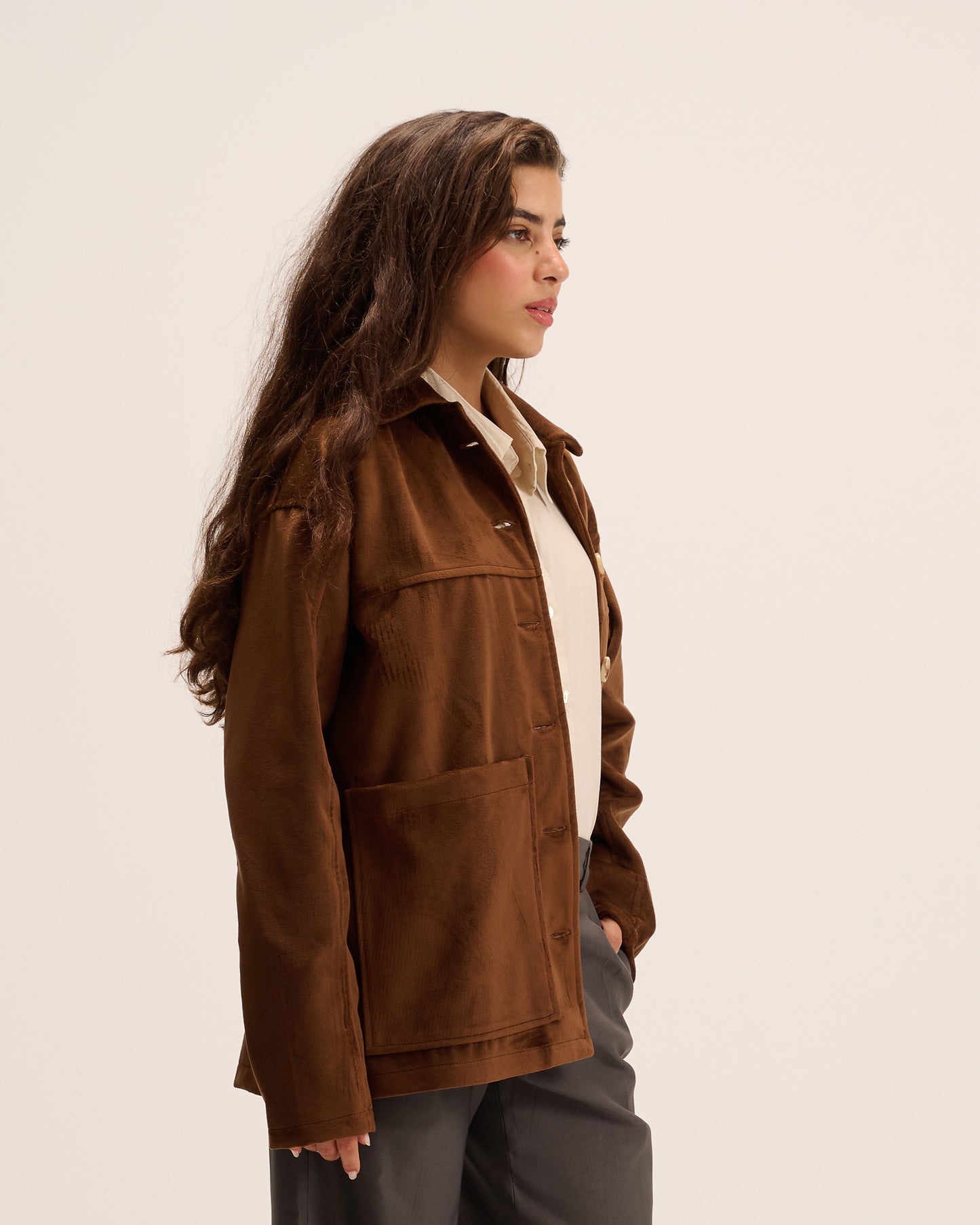 Dark brown Suede Jacket for women