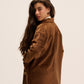 Dark brown Suede Jacket for women