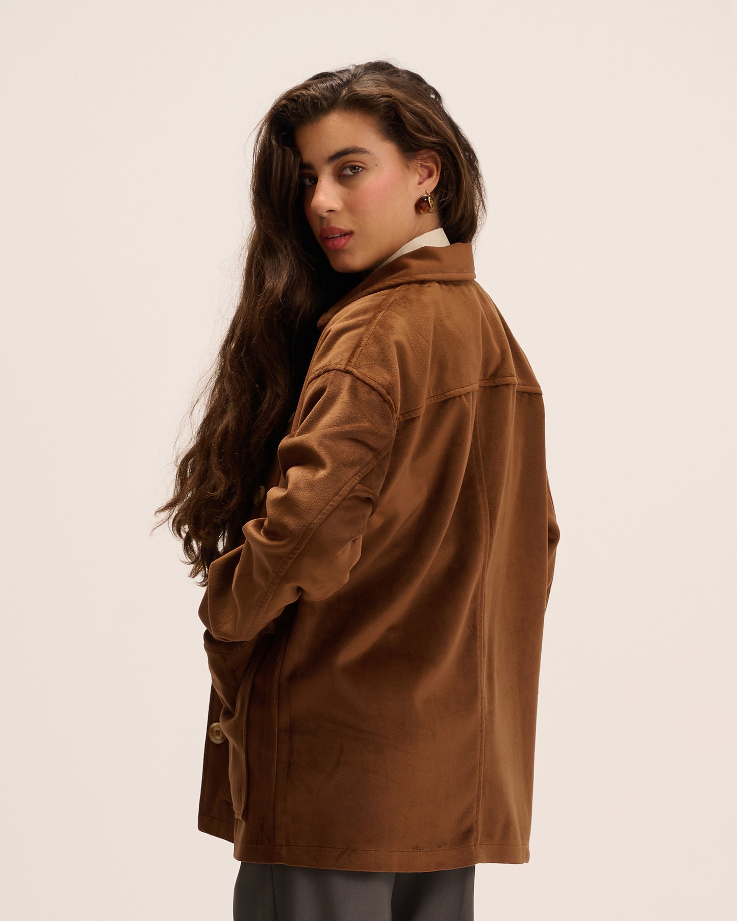 Dark brown Suede Jacket for women