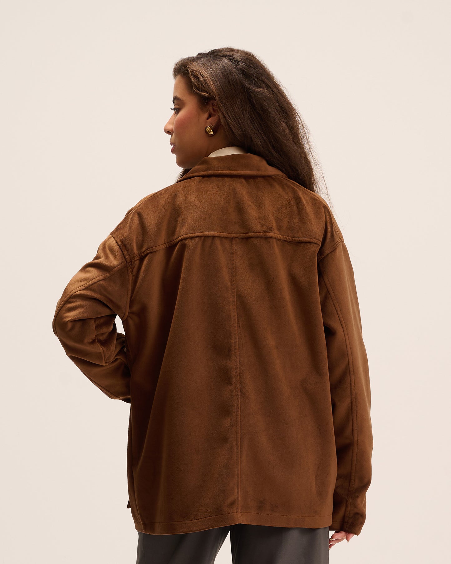 Dark brown Suede Jacket for women