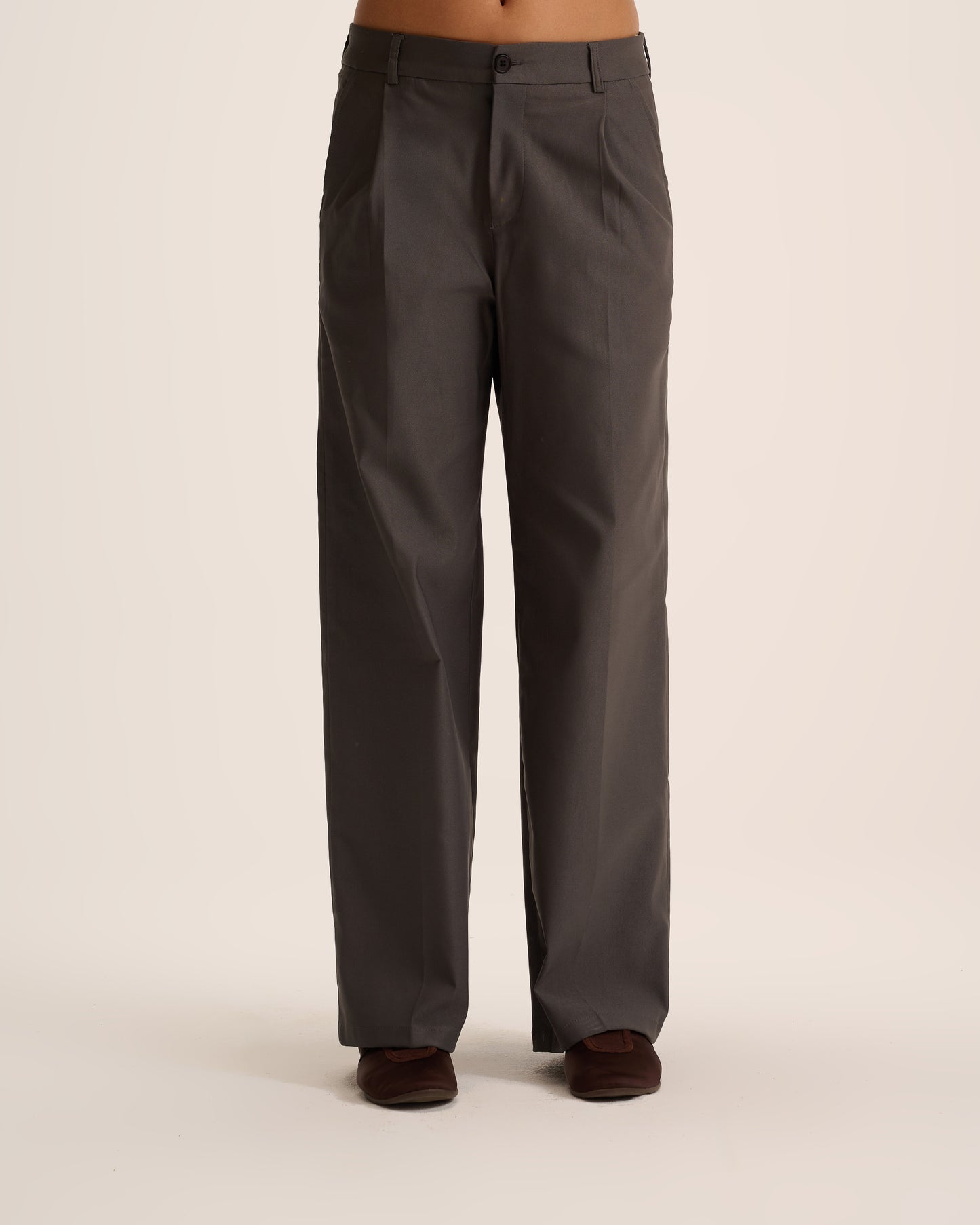 Grey Tailored pants Straight leg