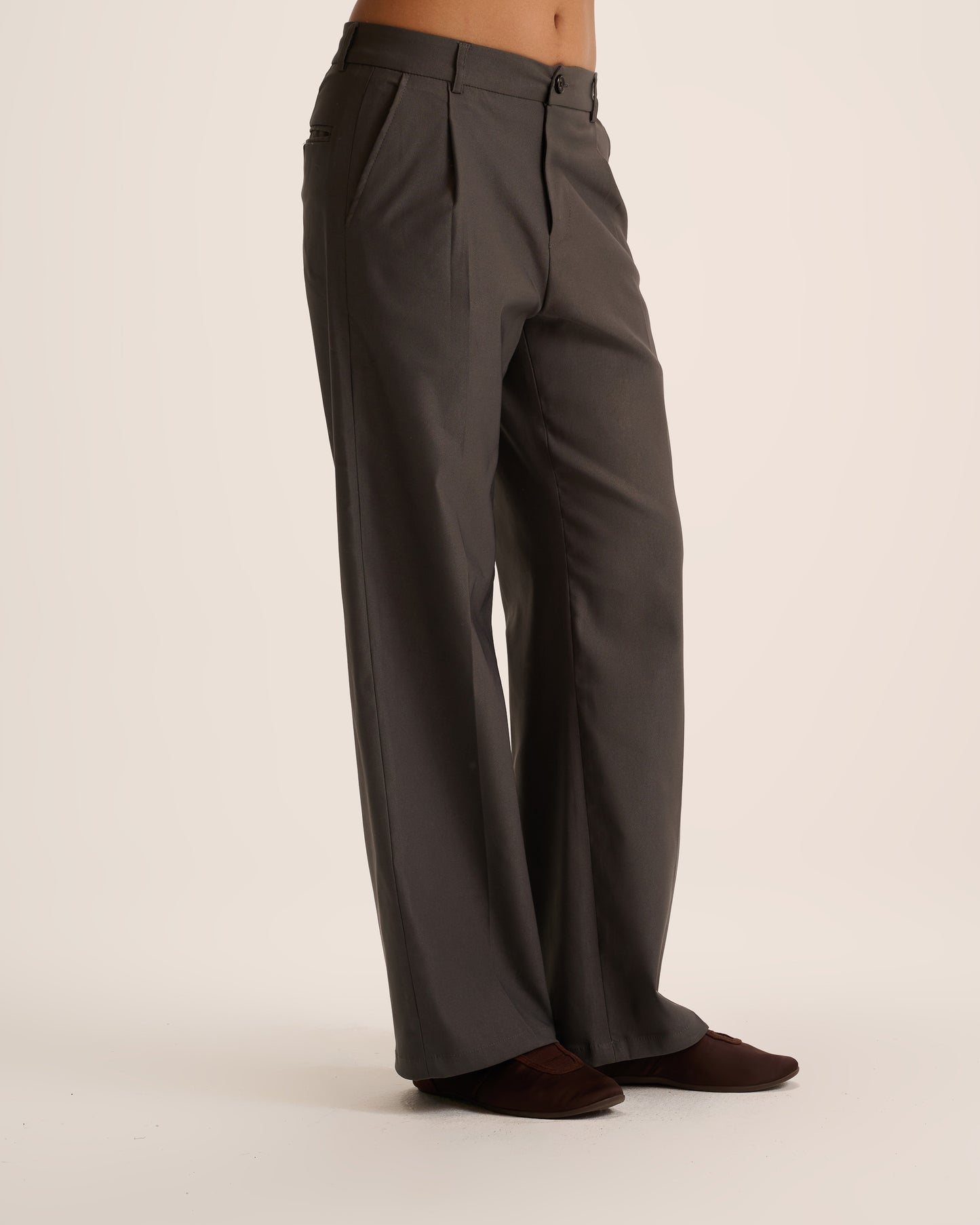 Grey Tailored pants Straight leg