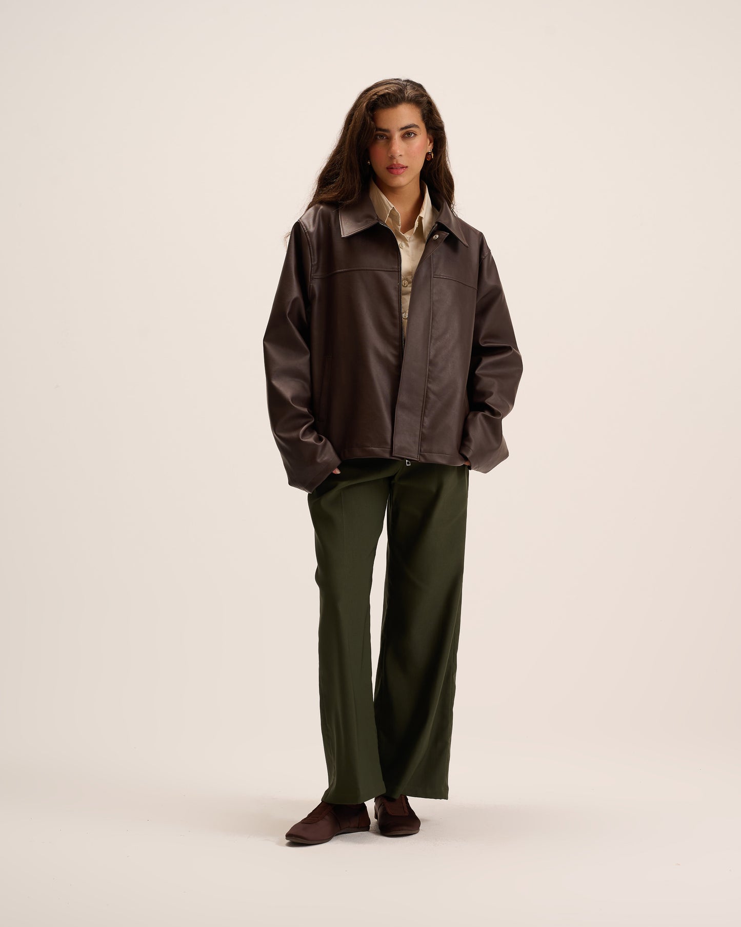 Dark brown Leather Jacket for women