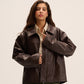 Dark brown Leather Jacket for women