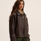 Dark brown Leather Jacket for women
