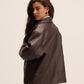 Dark brown Leather Jacket for women