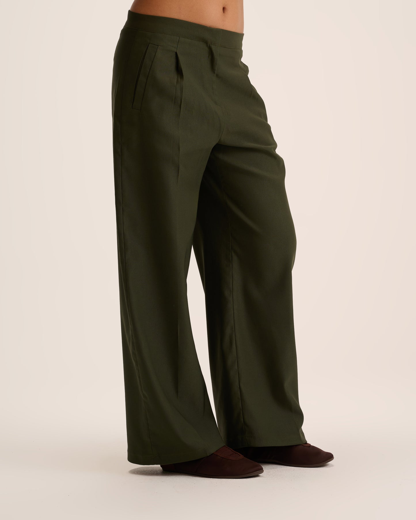 Olive wide leg Tailored pants