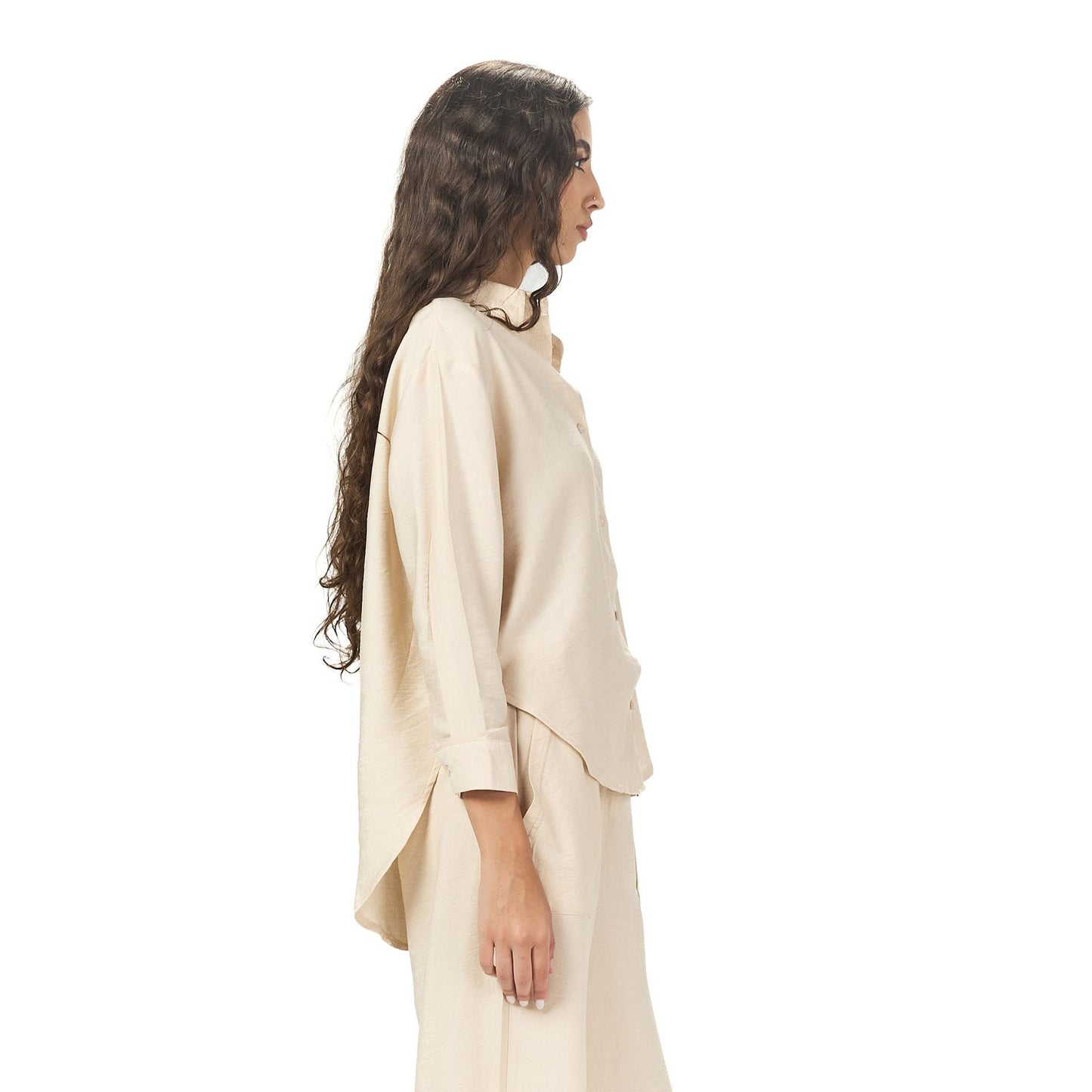 Beige long sleeve chemise