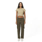 Beige ribbed short Sleeveless basic body