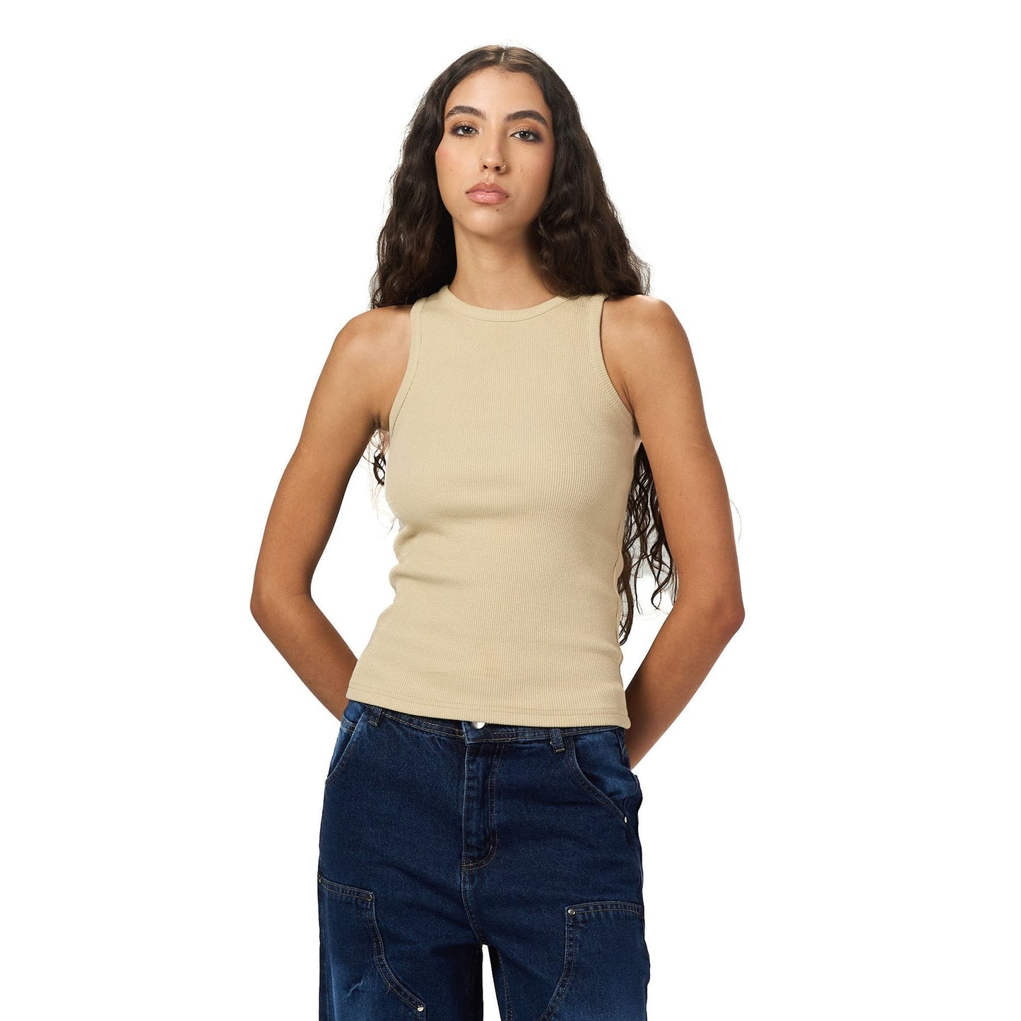 Beige Sleeveless body