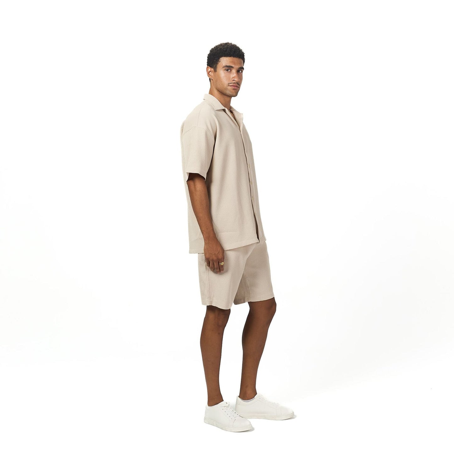 Beige striped set