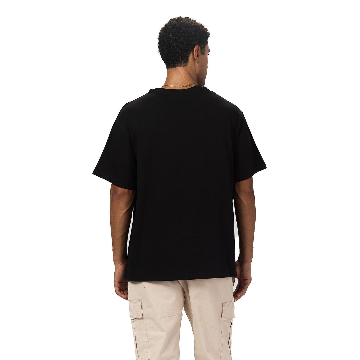 Black Oversized neck Printed T shirt