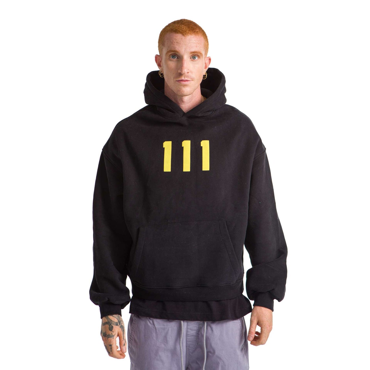 Black Printed Hoodie Sweatshirt