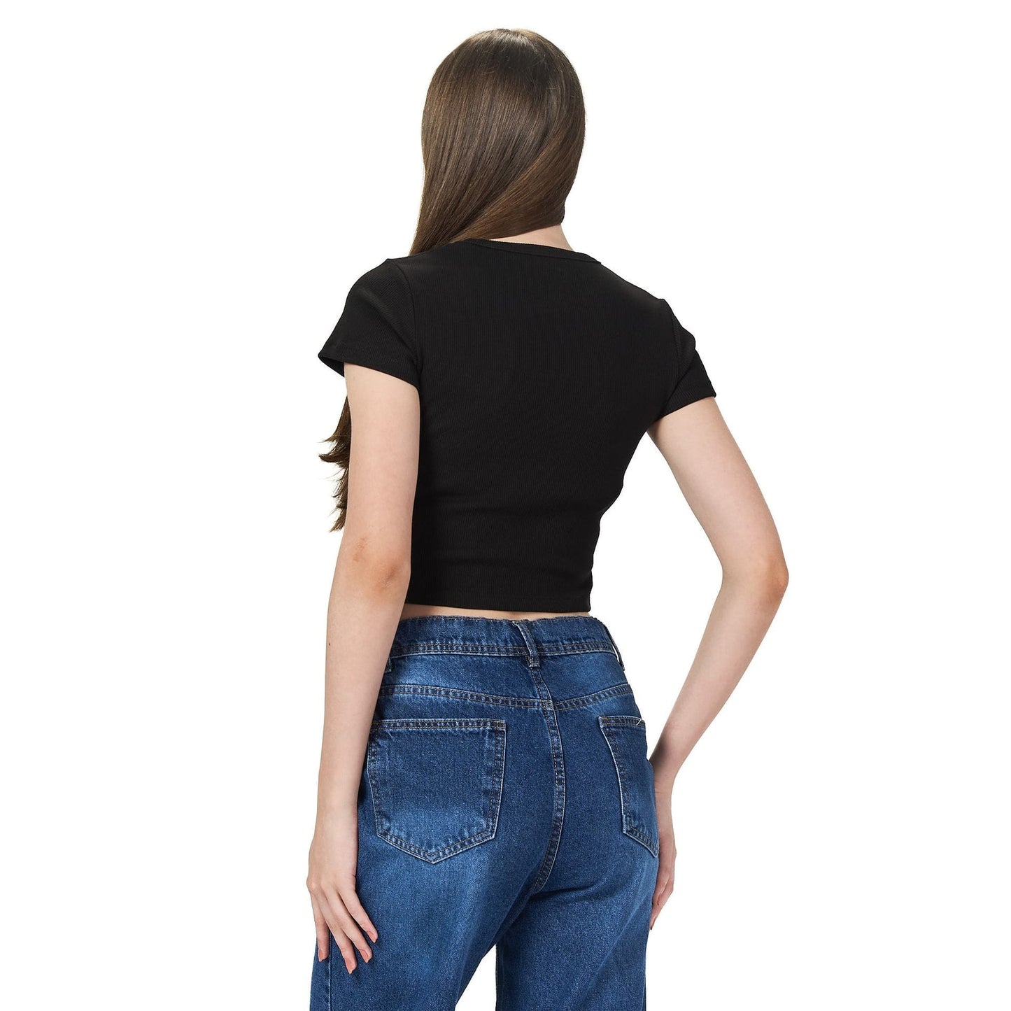Black ribbed short Sleeveless basic body