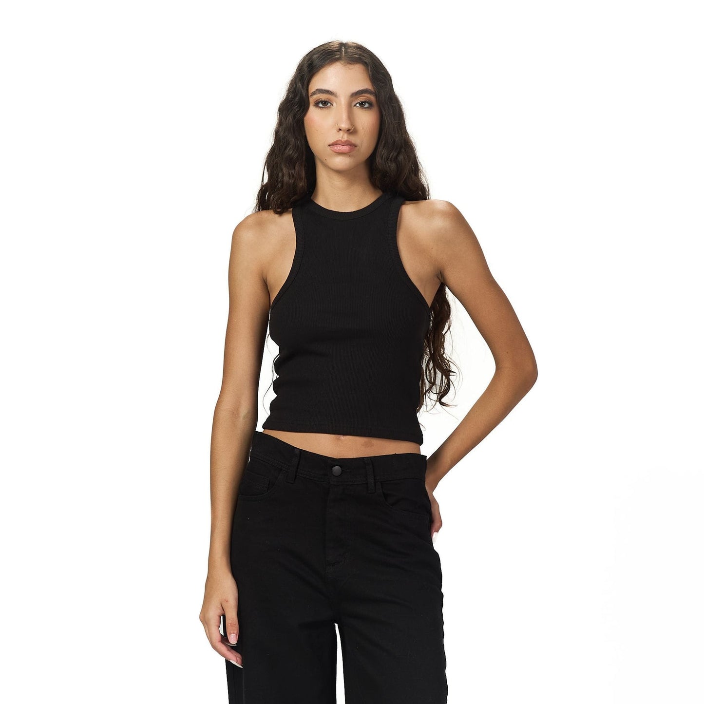 Black sleeveless X body