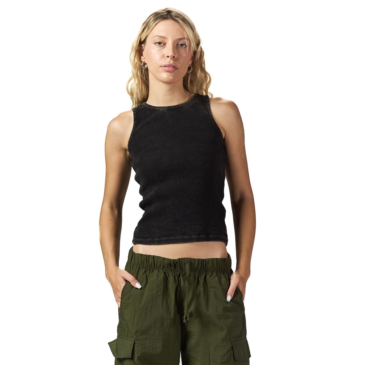 Black washed sleeveless body