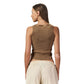 Brown washed sleeveless body