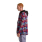 Checkered Plaid Jacket Striped Burgundy Light Blue