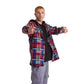 Checkered Plaid Jacket Striped Burgundy Light Blue