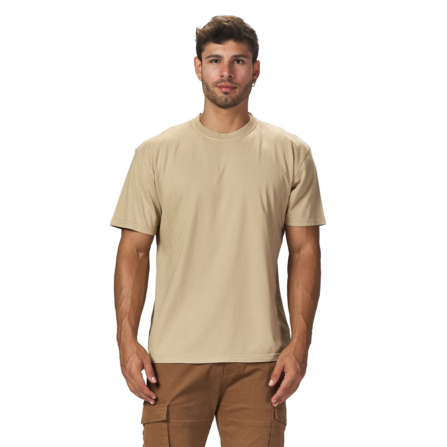 Dark beige washed oversized T-shirt