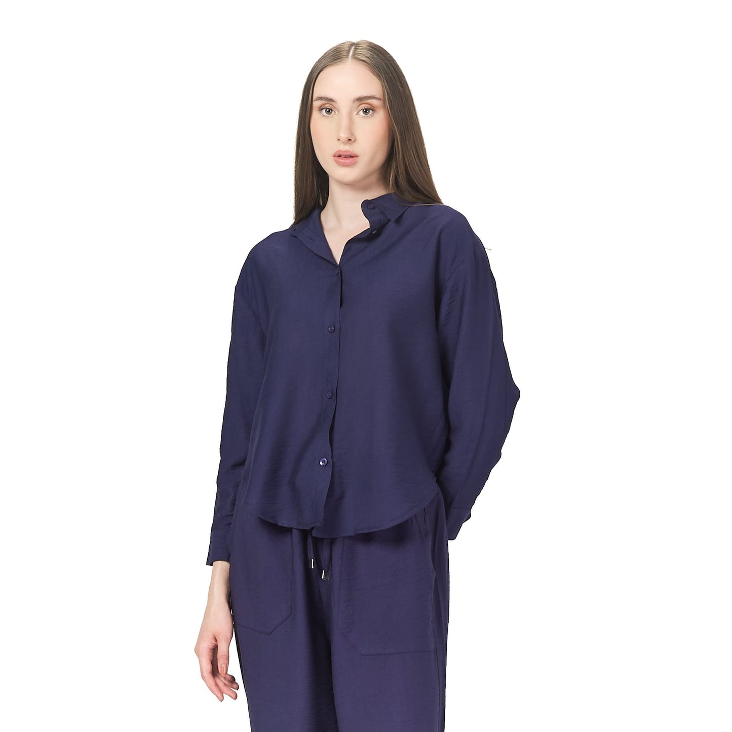 Dark blue long sleeve chemise