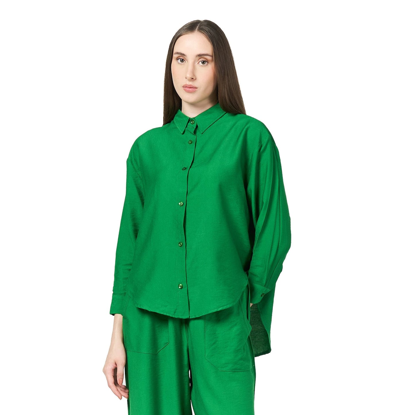 Dark green long sleeve chemise
