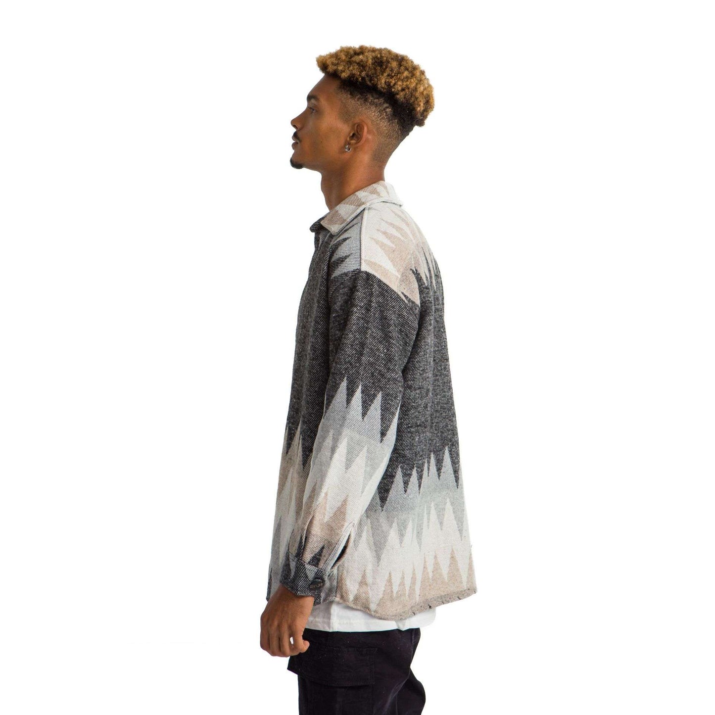 Designed Shirt Grey Brown Repeated