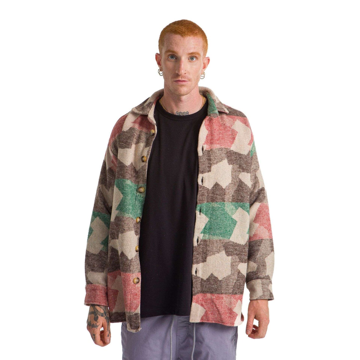 Designed Shirt Rose Green Brown
