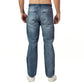 Designed cut blue jean
