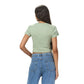 Green ribbed short Sleeveless basic body